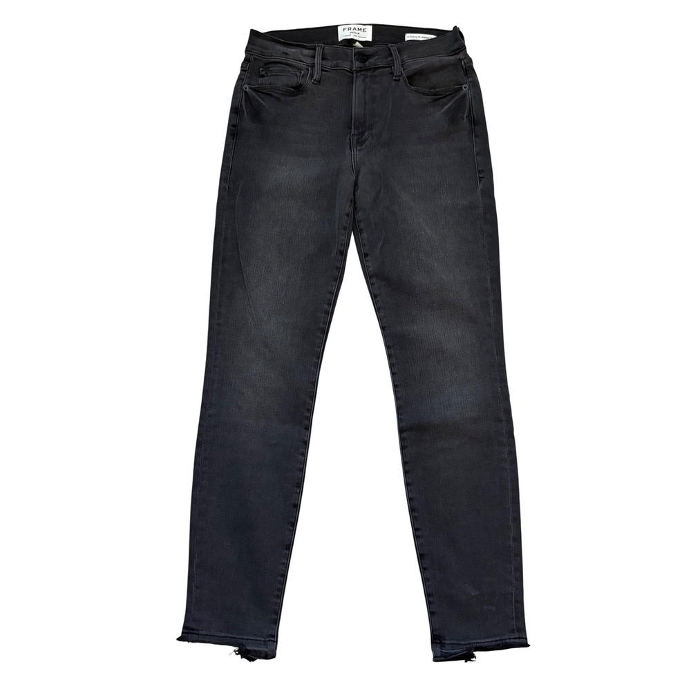 FRAME Women's Size 27 Le Skinny de Jeanne Crop Jeans Black Denim‎ NWT